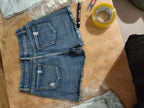 Ingrid Ripped Tassel Denim Shorts