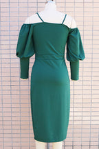 Sweet Elegant Solid Fold Off the Shoulder Irregular Dress Dresses(3 Colors)