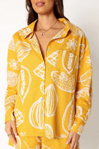 Casual Floral Patchwork Turndown Collar Long Sleeve Two Pieces