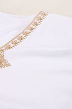 Casual Vacation Solid Embroidered Contrast Swimwears Cover Up(5 Colors)
