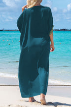 Casual Vacation Solid Embroidered Contrast Swimwears Cover Up(5 Colors)