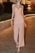 Sexy Solid See-through Sequined V Neck Jumpsuits