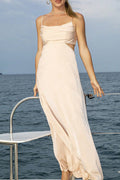 Sexy Elegant Solid Backless U Neck Sling Dress Dresses