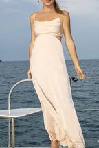 Sexy Elegant Solid Backless U Neck Sling Dress Dresses