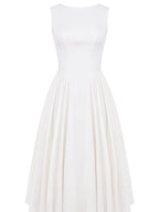 White Twill Midi Sundress