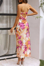Nerina Effortless Floral Backless Strapless Printed Celebrity Dresses Designer Edit