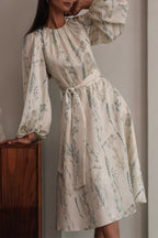 Elegant Floral Frenulum O Neck A Line Dresses