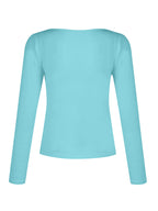 Solid V Neck Slim Long Sleeve Tee