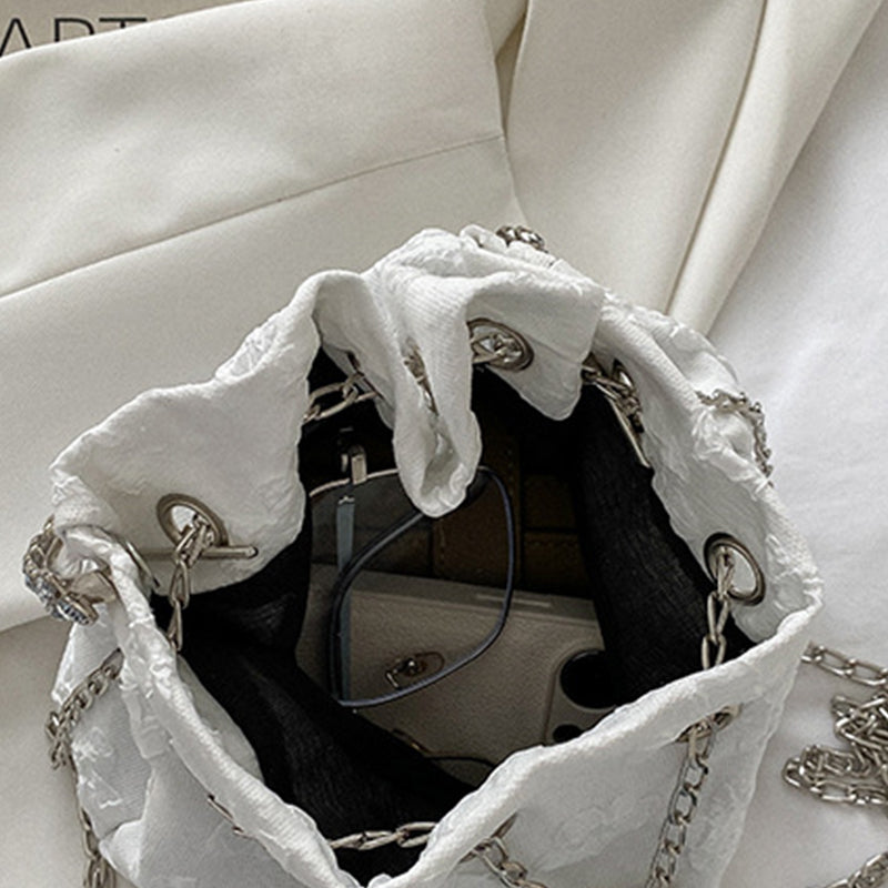 Casual Solid Patchwork Chains Bags