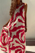 Casual Geometric Print Backless O Neck Sleeveless Dress Dresses(3 Colors)