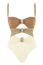 Sexy Patchwork Hollowed Out Backless Contrast Swimwears (With Paddings)(4 Colors)