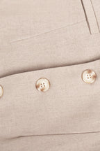 Casual British Style Solid Buckle V Neck Sleeveless Two Pieces(3 Colors)