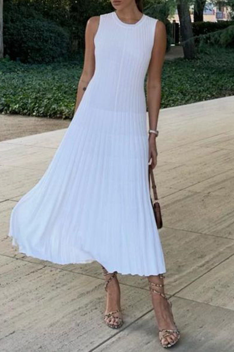 Paula Boutique Casual Sleeveless Dresses with Fixed Frenulum and O Neck Everyday Luxe Edit