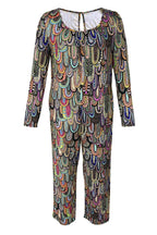 Casual Print Basic U Neck Regular Jumpsuits(3 Colors)