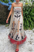 Sexy Geometric Print Patchwork Sling Dresses