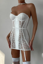 Sexy Solid Patchwork See-through Backless Lingerie