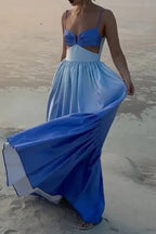 Odalis Effortless Sling Dresses with Gradient Pleat and V Neck Boutique Collection