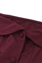 Sexy Celebrities Solid Buckle Backless Pleated Off the Shoulder Two Pieces