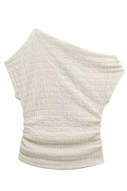 Sexy Solid Fold Off the Shoulder Short Sleeve Two Pieces