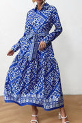 Esperanza Statement Casual Printed Patchwork Shirt Collar Long Sleeve Dresses Boutique Collection