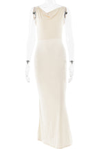 Sexy Solid Backless V Neck One Step Skirt Dresses