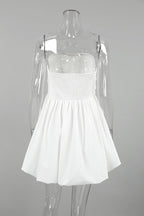Elegant Solid Pocket Fold Strapless Strapless Dresses