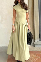Susana Timeless , a Line Dresses with a Plain Pleat and Slanted Collar Boutique Collection