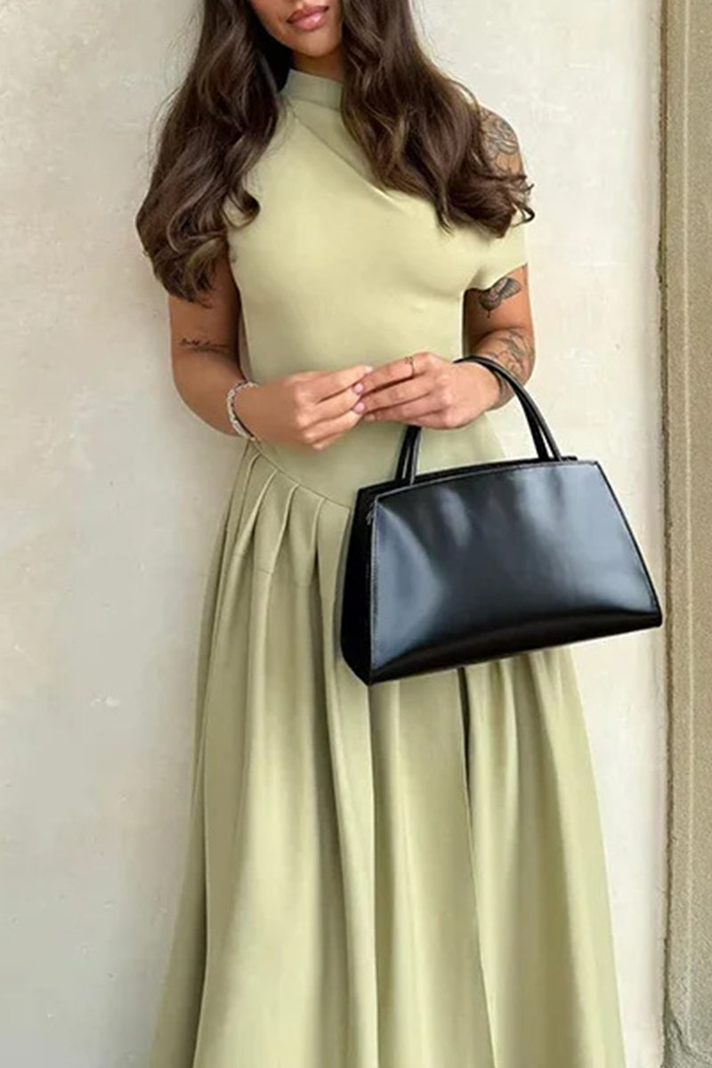 Susana Timeless , a Line Dresses with a Plain Pleat and Slanted Collar Boutique Collection