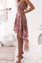 Sexy Solid Color Lace Embroidery V Neck Sling Dresses