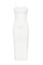 Celebrities Stripe Backless Slit Patchwork Spaghetti Strap Long Dresses