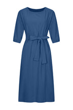 Casual Daily Solid Color Lace Up O Neck A Line Dresses(12 Colors)