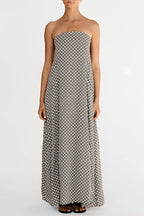 Sexy Street Geometric Print Zipper Strapless Strapless Dresses