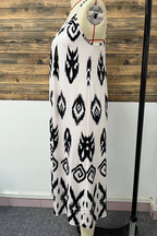 Marta Luxe Casual Street Dresses with Geometric Print and Scoop Neck Chic Silhouette Collection