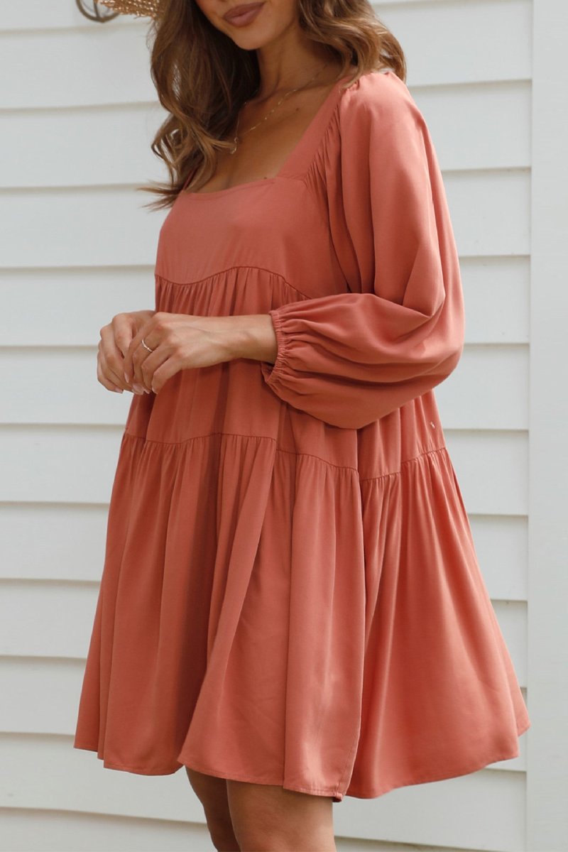 Jennifer Boutique Casual Solid Color Backless Square a Line Lace Up Dresses Evening Wear Edit