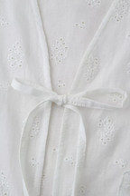 Casual Solid Color Hollow Out Lace Up Heart-shaped V Neck Blouses