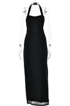 Sexy Solid Color Lace Up Backless Halter One Step Skirt Dresses