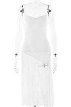 Sexy Solid Color Lace V Neck Sling Dresses