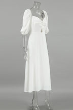 Elegant Solid Color Ruched Off Shoulder A Line Dresses