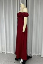 Angeline's Boutique Off the Shoulder a Line Dresses with Drawstring and Slit Collection