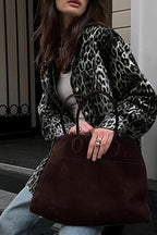 Casual Street Leopard Print Buttons Turndown Collar Tops