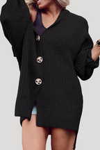 Casual Daily Solid Color Pocket Buttons Weave Turndown Collar Outerwear