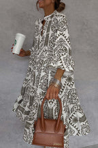 Kira Exclusive Casual a Line Dresses with Patchwork Floral Print and V Neck Elevated Occasion Wear