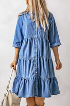 Silvana Timeless Casual Daily Princess Dresses with Pocket Buckle and V Neck Boutique Collection