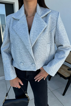 Casual Daily Solid Color Buttons Gross Turn-back Collar Outerwear
