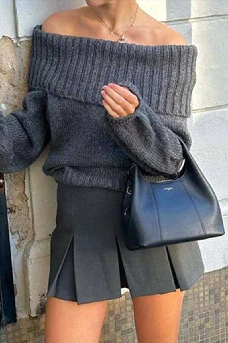 Sexy Solid Color Weave Off Shoulder Tops