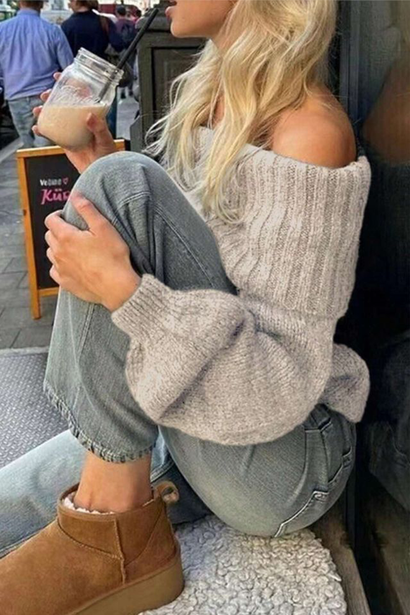 Sexy Solid Color Weave Off Shoulder Tops