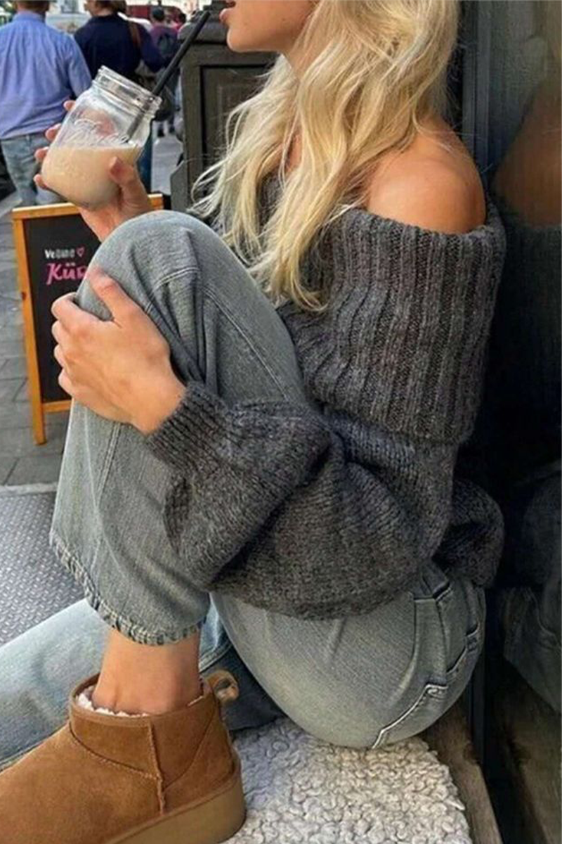 Sexy Solid Color Weave Off Shoulder Tops
