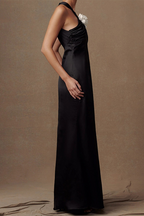 Sexy Backless Flowers Contrast Halter One Step Skirt Dresses