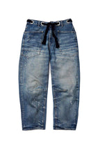 Casual Patchwork Pocket Mid Waist Straight Denim Jeans