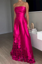 Lucía Timeless Casual Ruched Strapless Patchwork Prom Evening Dresses Boutique Collection